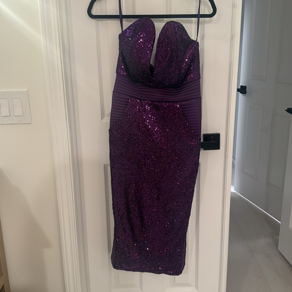 Zhivago beautiful purple sequin dress for cocktail or black tie affair.